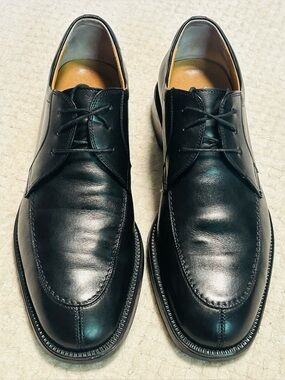 Salvatore Ferragamo Black Leather Split Toe Oxford Dress Shoes Mens 8 D Lace Up